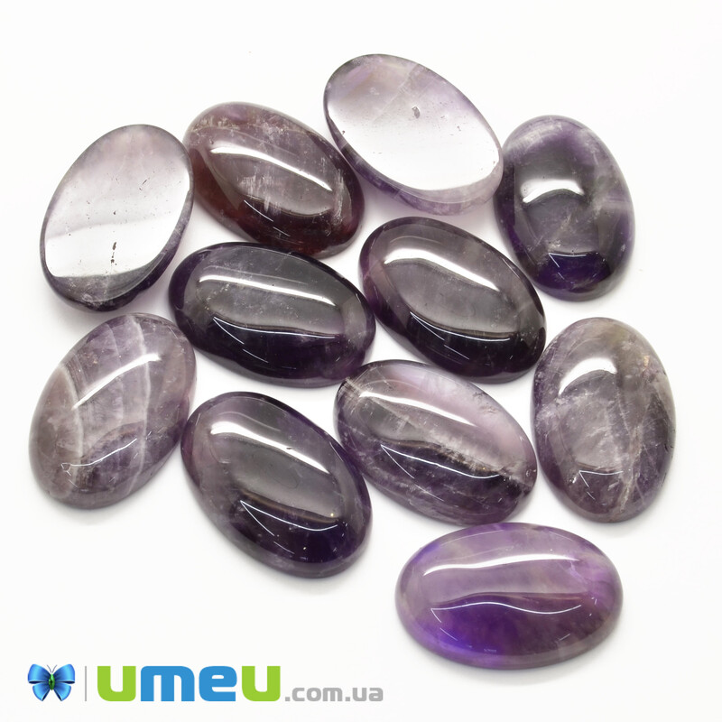Кабошон нат. камень Аметист темный, Овал, 30х20 мм (KAB-043081)