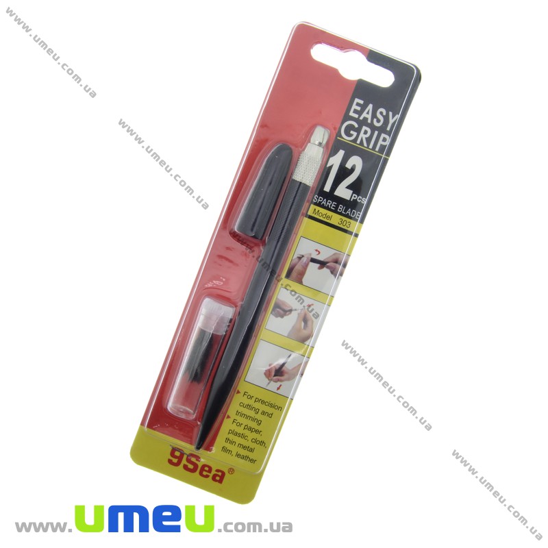 Ніж макетний (скальпель) для дизайнерських робіт зі змінними лезами, 14 см (SEW-033406)