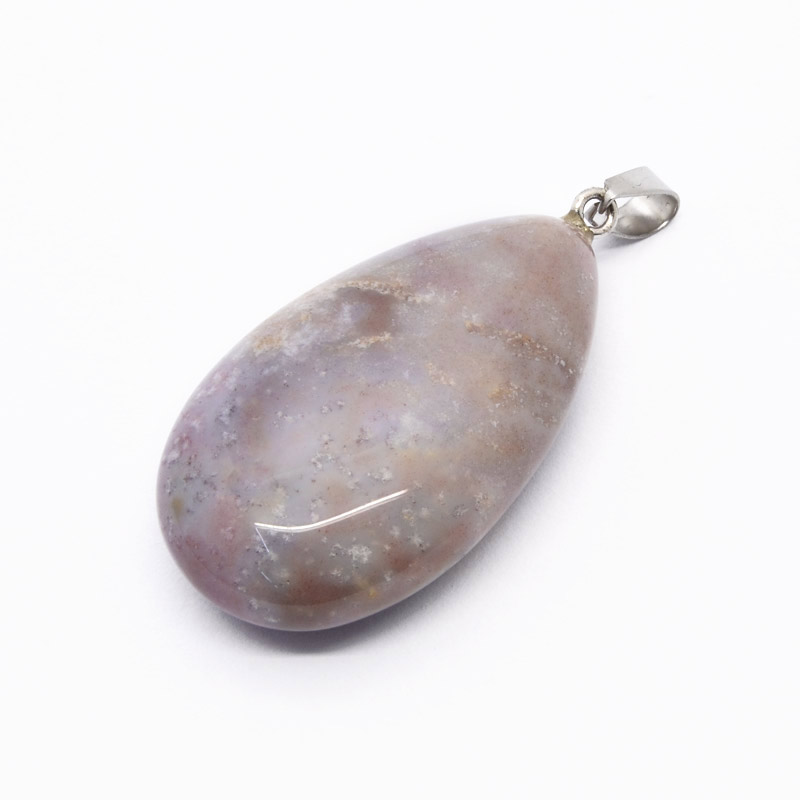 Подвеска Капля, Натур. камень Агат индийский, 44х24х12 мм (POD-054378)