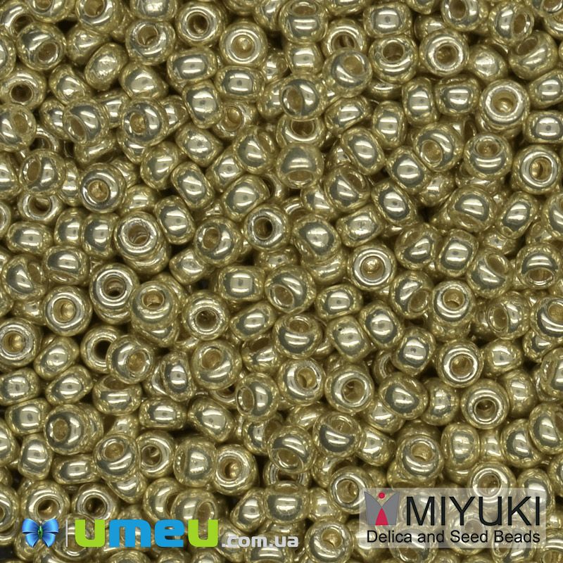 Бісер японський Miyuki круглий RR 11/0 №5102 Duracoat Galvanized, Золотистий (BIS-045719)