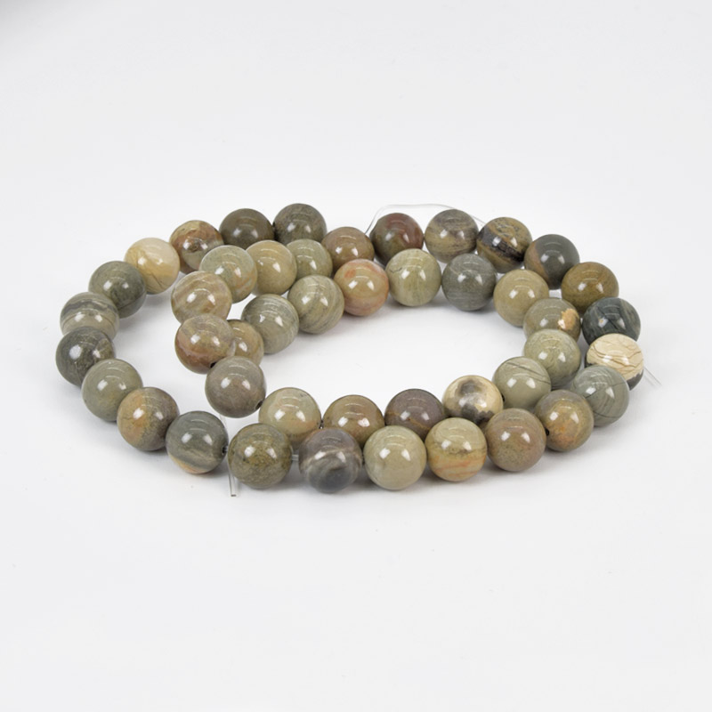 Намистини Яшма срібнолиста, Натур. камінь, 8,5 мм, Круглі (BUS-058029)