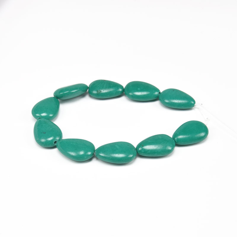 Намистини Бірюза, Синт. камінь, 18х13 мм, Крапля (BUS-056184)