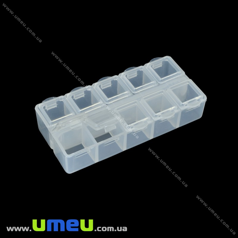 Органайзер для зберігання бісеру на 10 осередків, 8,8х4 см (INS-019742)