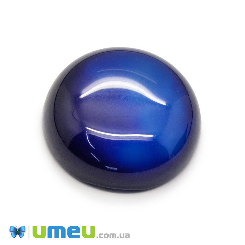 Кабошон нат. камінь Агат синій, Круглий, 20,3 мм (KAB-049981)