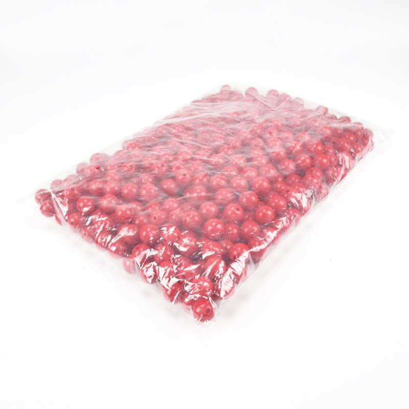 Намистини для сумок ОПТ, Пластикові, Круглі, 12 мм, Червоні (BUS-060790)