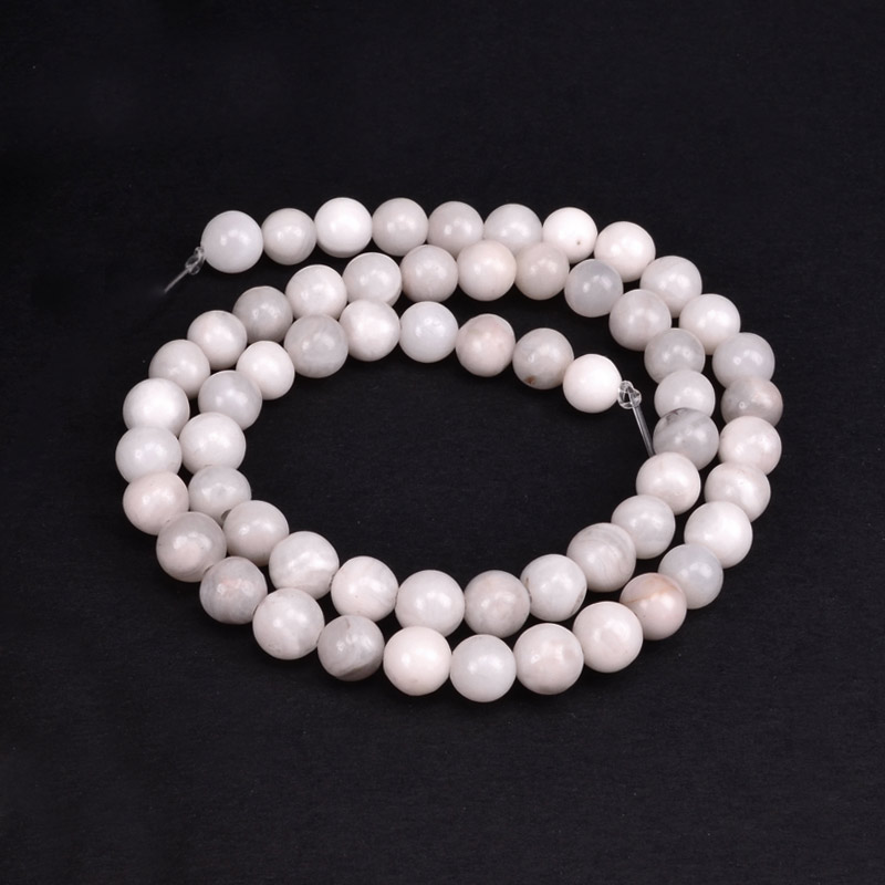 Бусины Агат кружевной (Crazy Agate), Натур. камень, 6,5 мм, Круглые (BUS-051744)