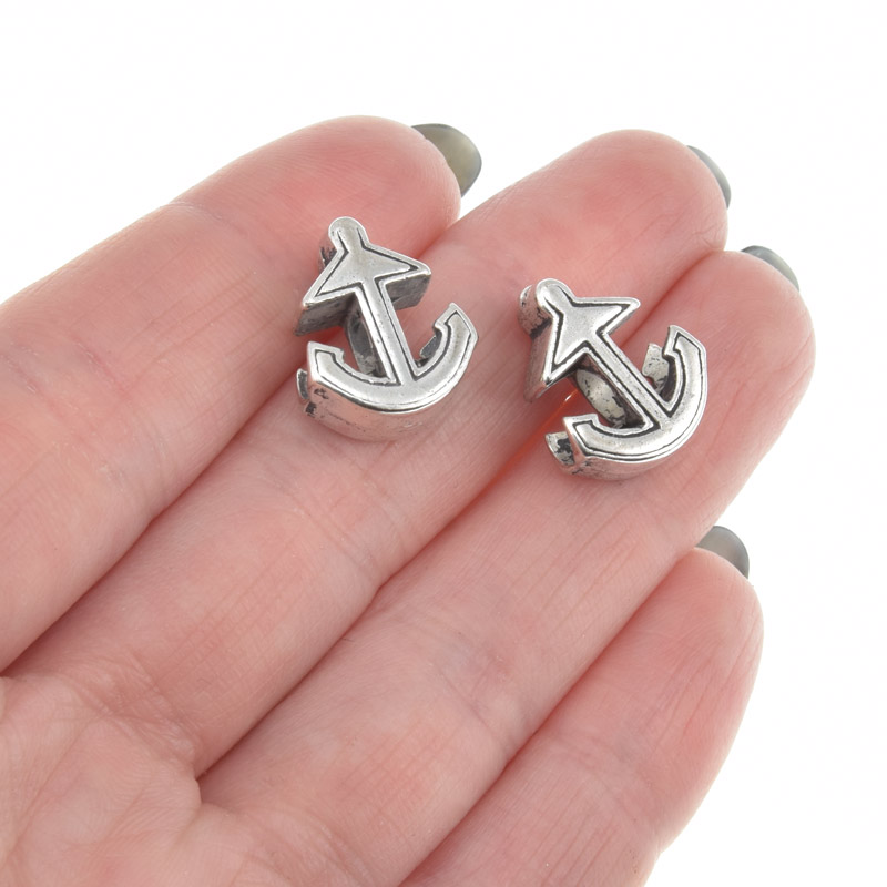 Намистини мет. Якір, 16х13х6 мм, Античне срібло (BUS-006637)