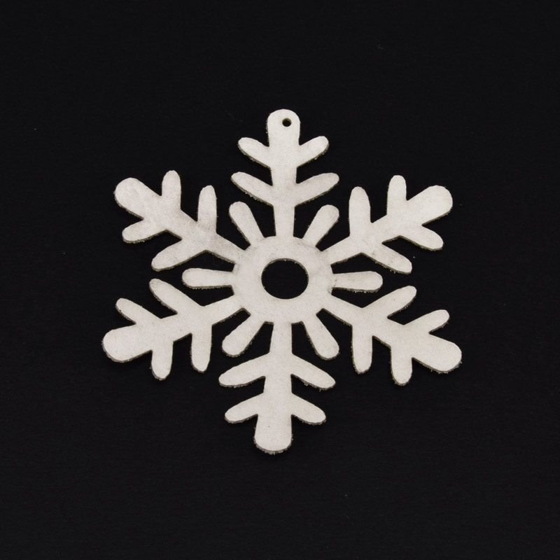 Декоративное изделие на клеевой основе Снежинка, 7 см, Серебристая (FLT-056969)