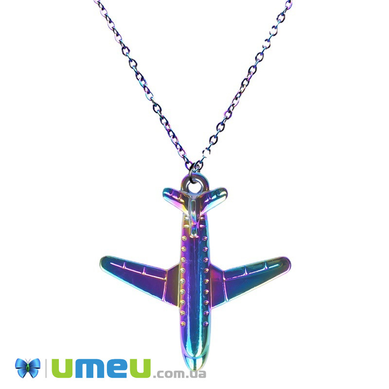 Підвіска метал. Літак, 26х25 мм, Різнокольорова (POD-045055)