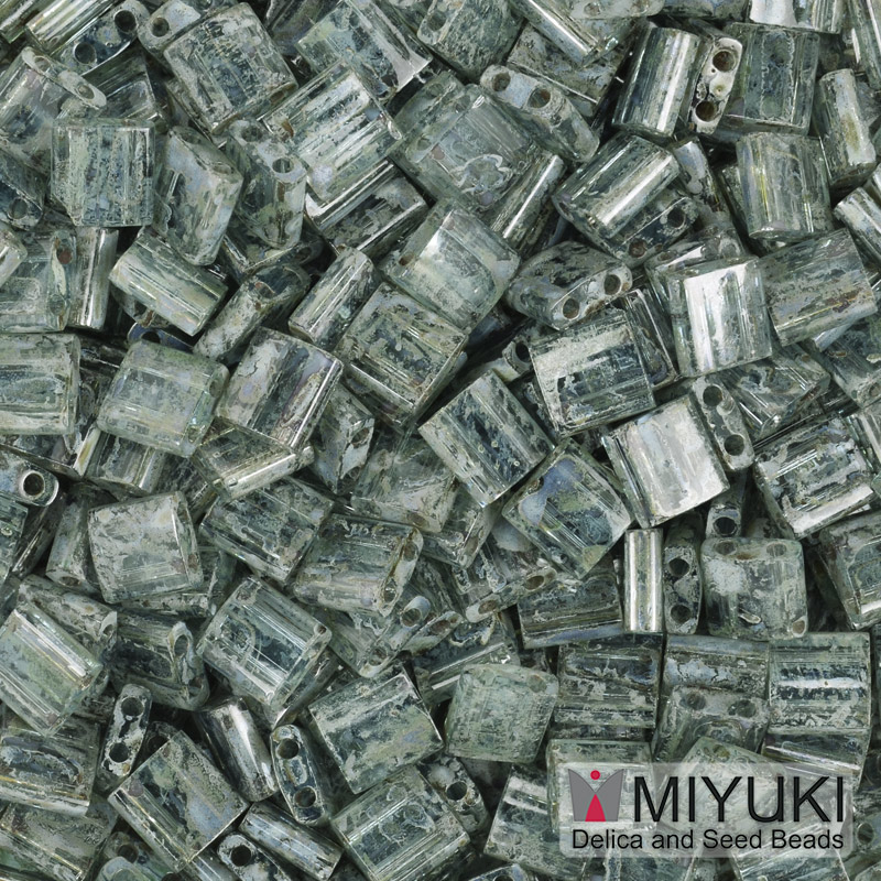 Бісер японський Miyuki TILA №4506, 5х5 мм, Зелений Пікассо (BIS-053223)