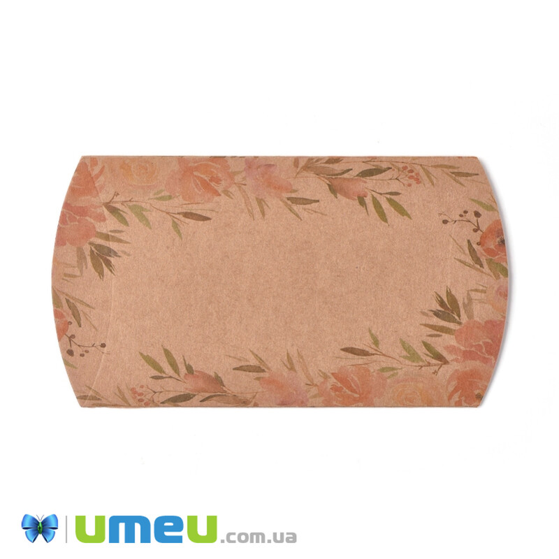 Збірна картонна коробочка, 12,5х8 см, Крафт, Thank you (UPK-042928)