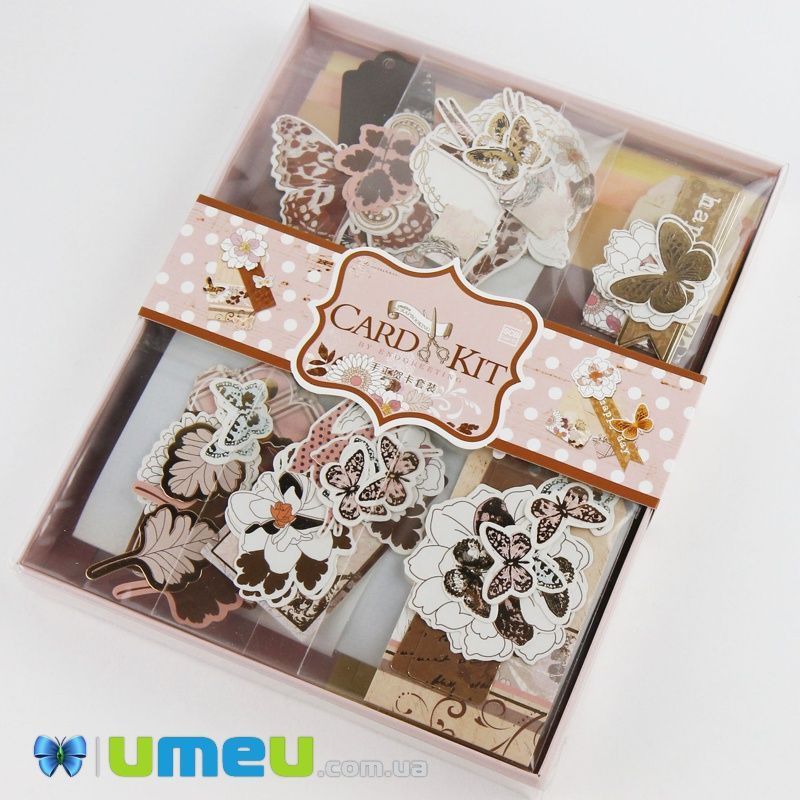 Набір скрапбукінгу для виготовлення 6-ти міні-листівок з конвертами (DIF-032804)