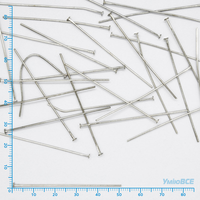 Гвоздики, Темне срібло, 5,0 см, 0,7 мм (PIN-008426)