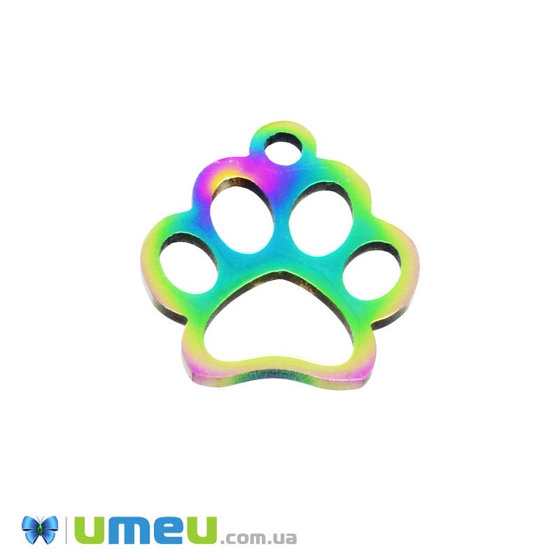 Підвіска з нержавіючої сталі Лапка, 13х12 мм, Різнокольорова (STL-049192)