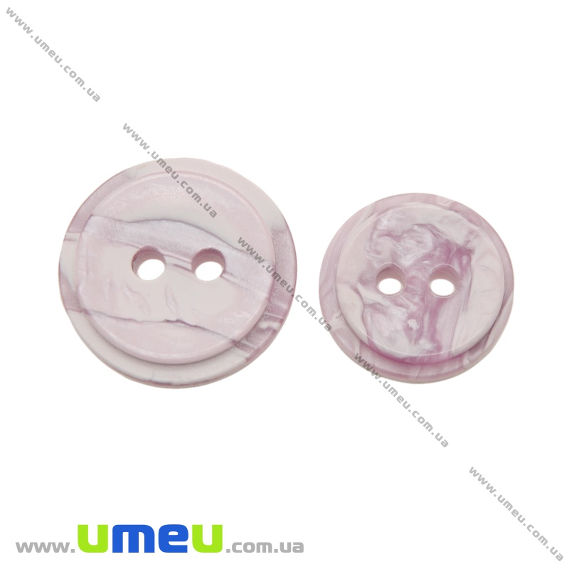Гудзик пластиковий Круглий, 15 мм, Рожевий (PUG-021394)