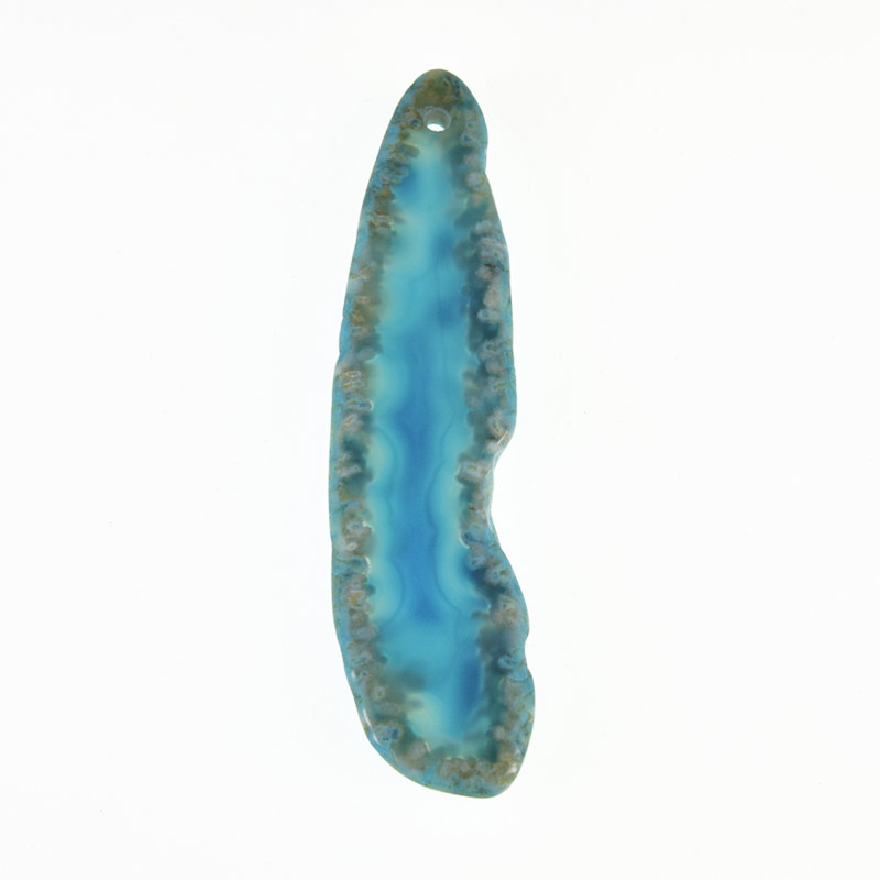 Зріз Агату, Синій, 73х18 мм (POD-032559)