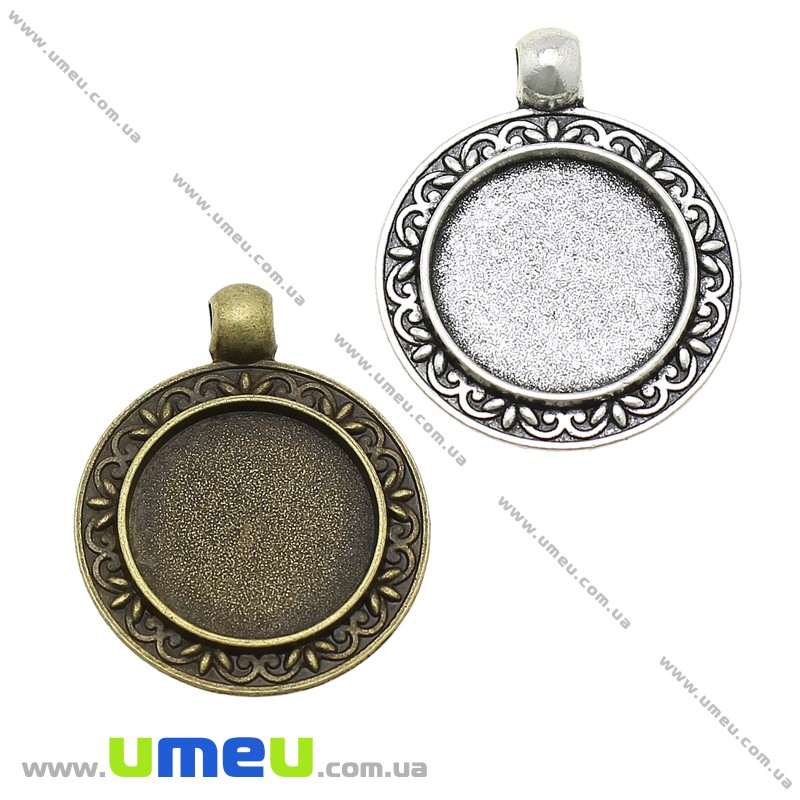 Основа круглая, 32х26 мм, 18 мм, Античная бронза (OSN-028260)