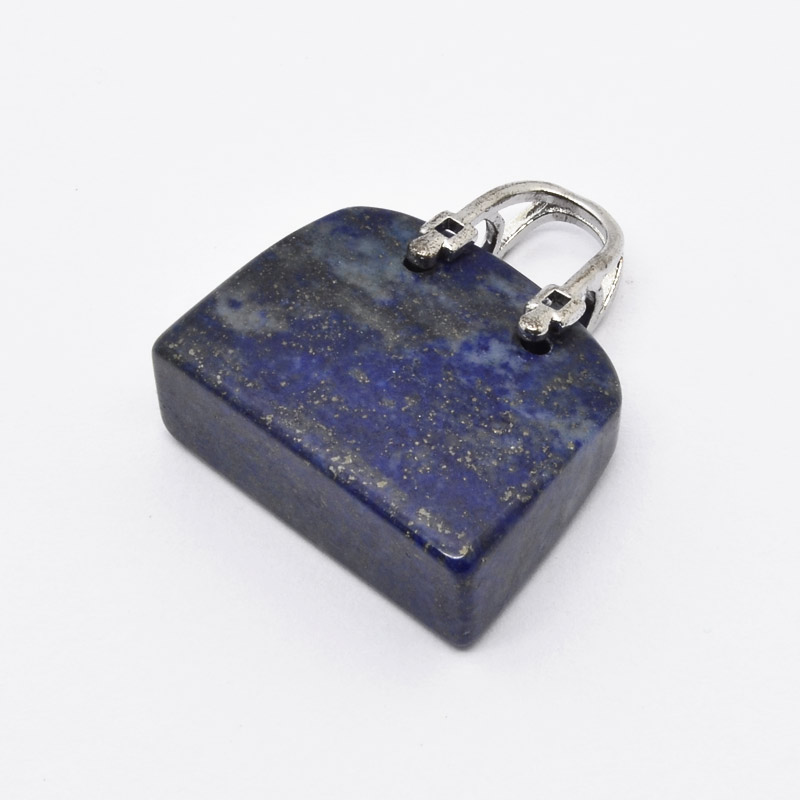 Підвіска Сумочка, Натур. камінь Ляпіс Лазуріт, 27х25х10 мм (POD-054429)