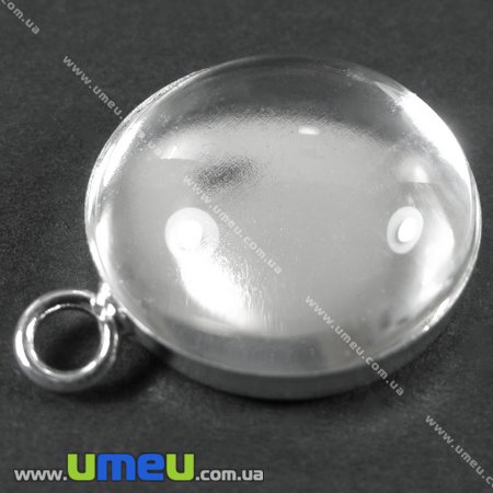 Основа кругла, 29х19 мм, 18 мм, Світле срібло (OSN-002212)