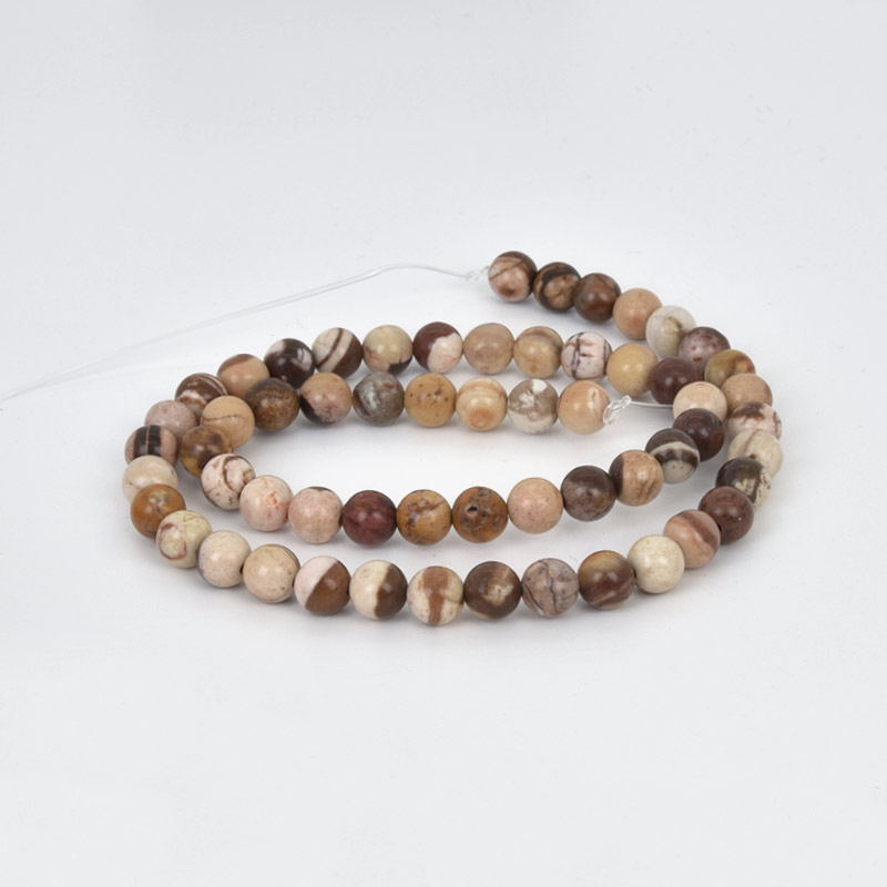 Намистини Яшма зебра, Натур. камінь, 6,5 мм, Круглі (BUS-058002)