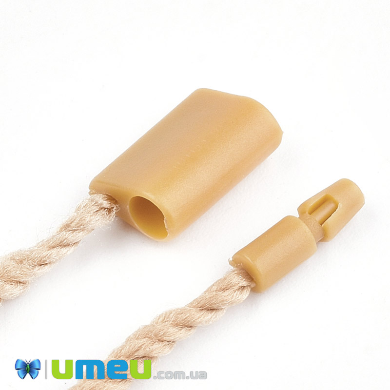 Шнурок полиэстеровый для крепления подарочных бирок, 19 см, Бежевый (UPK-043610)