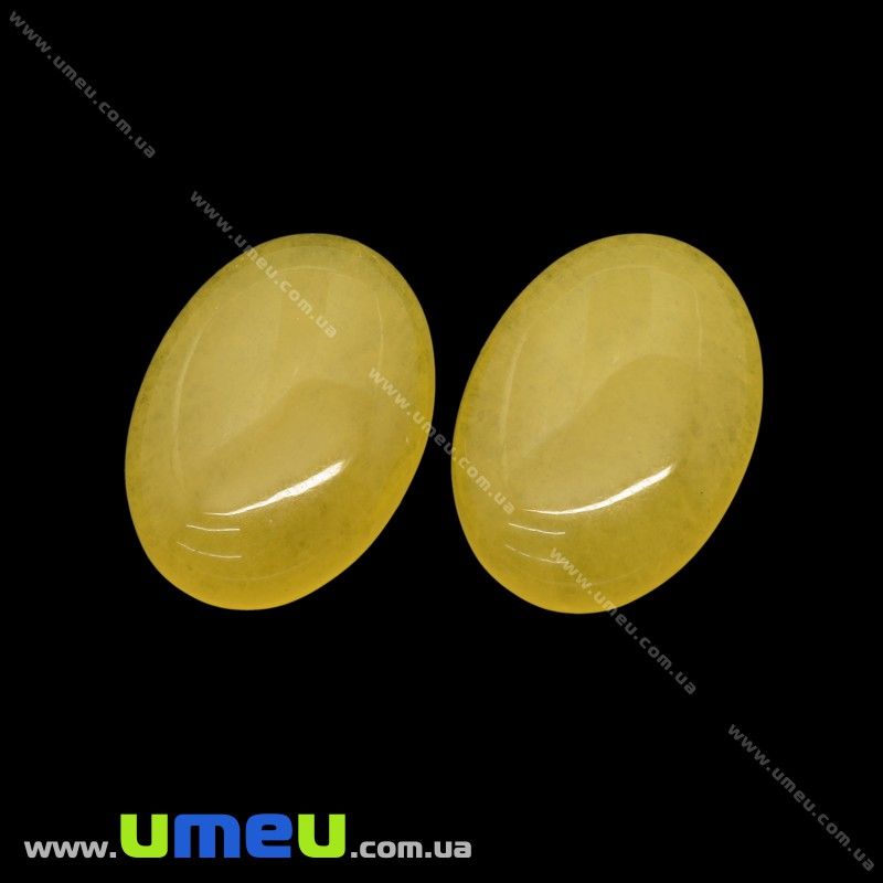 Кабошон нат. камінь Нефрит жовтий, Овал, 25х18 мм (KAB-025940)