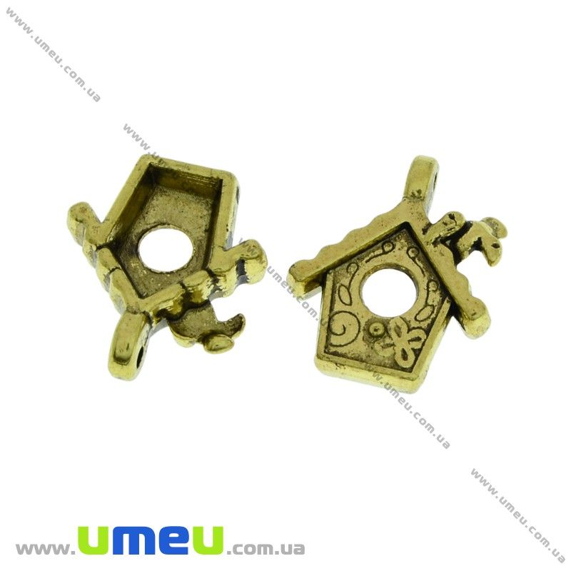 Підвіска метал. Шпаківня, 15х13 мм, Античне золото (POD-031462)