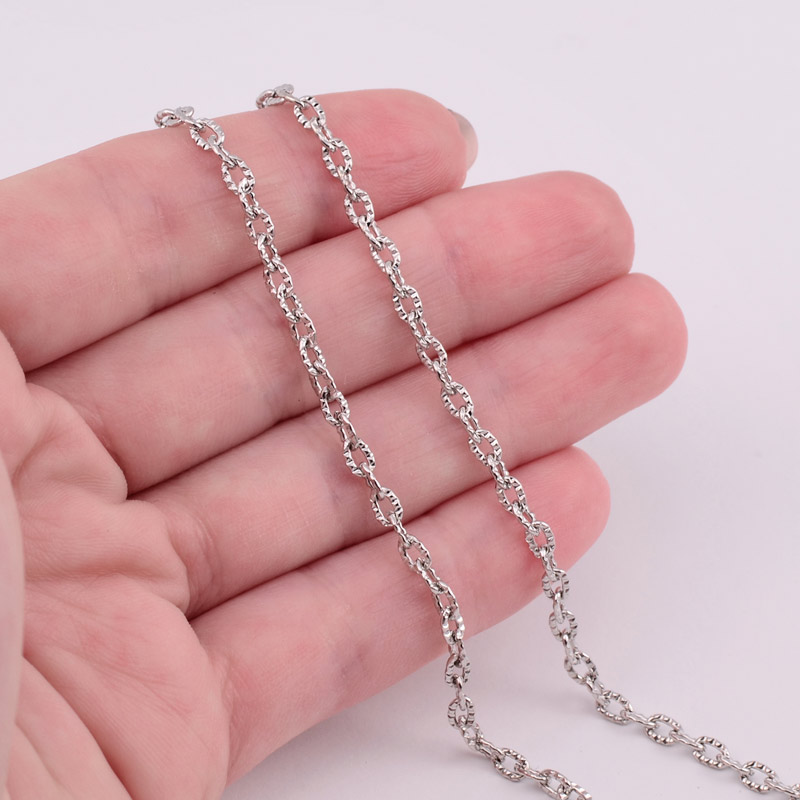 Цепь, Темное серебро, 4,2х3 мм (ZEP-008376)