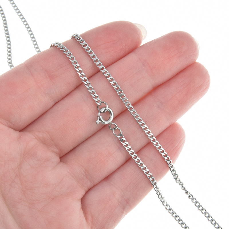 Основа на шию з нерж. ст., Темне срібло, 2 мм, 44 см (STL-058292)