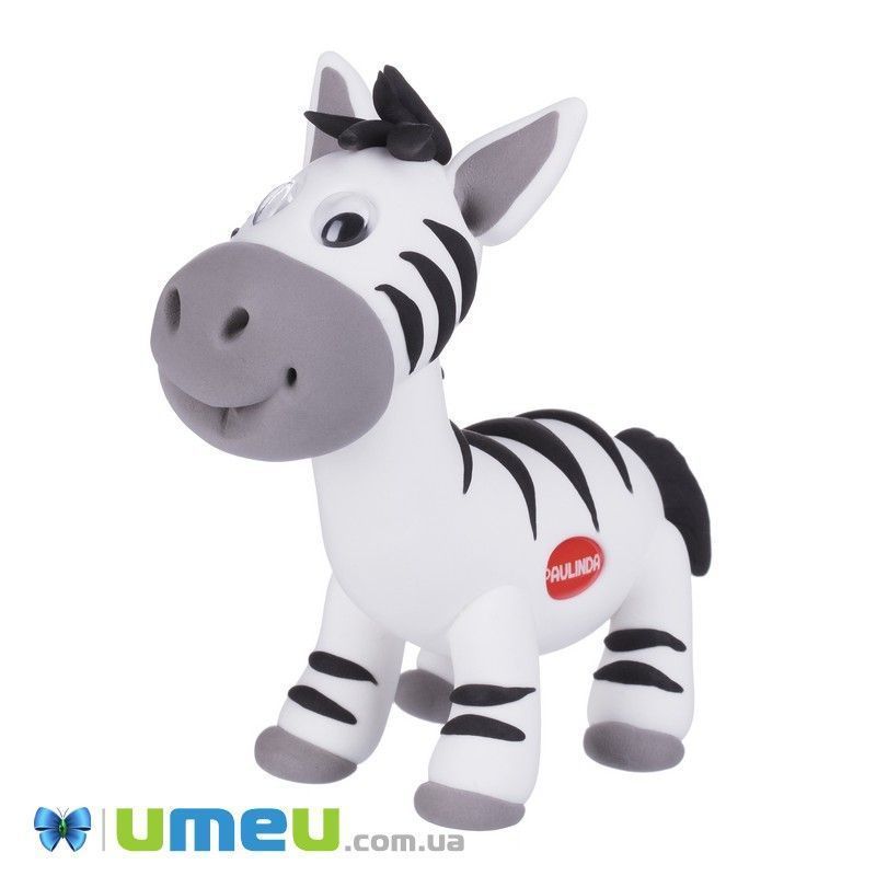 Маса для ліплення Paulinda Super Dough Fun4one Зебра (рухливі очі) (DIF-043541)