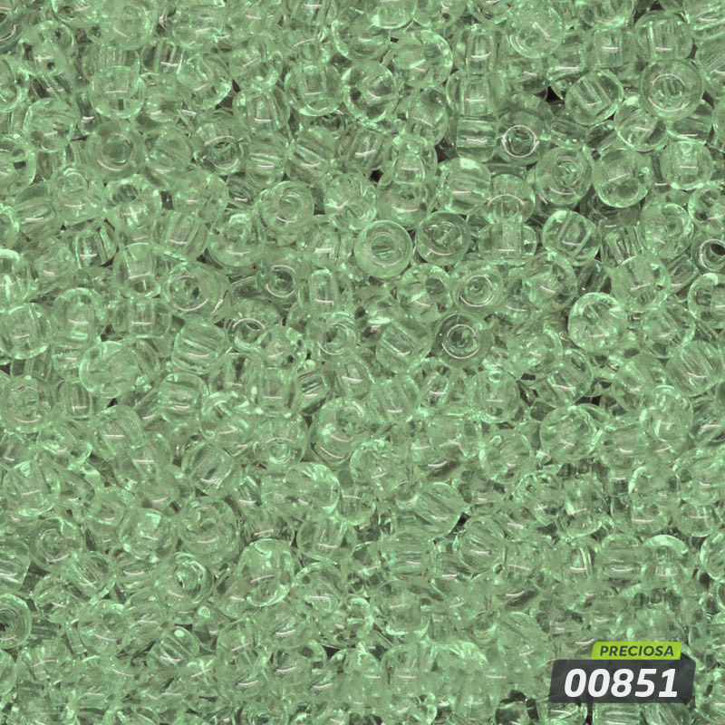 Бісер чеський №157/00851, Зелений яблучний, Прозорий, 10/0 (BIS-043755)