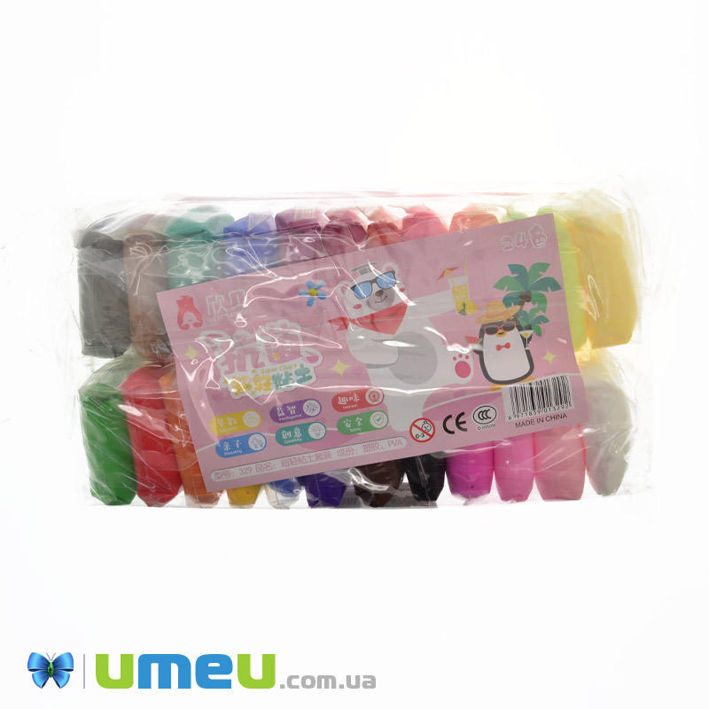 Набір повітряного пластиліну зі стеками, 24 кольору (GLN-041103)