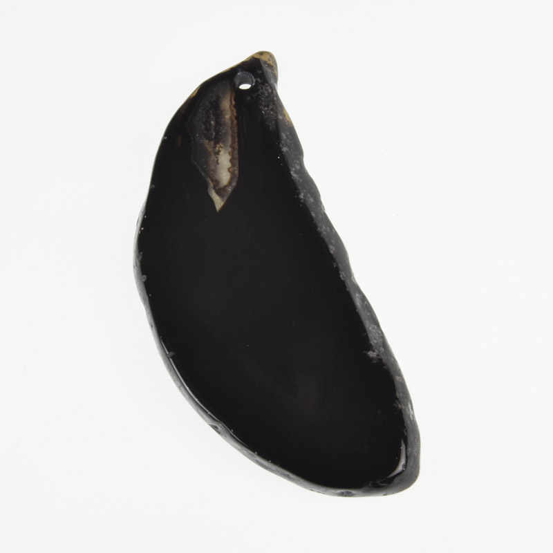 Зріз Агату, Чорний, 73х32 мм (POD-032554)