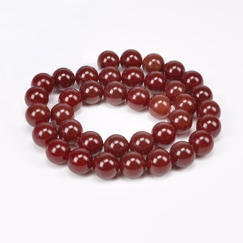 Намистини Агат червоний, Натур. камінь, 10 мм, Круглі (BUS-051620)
