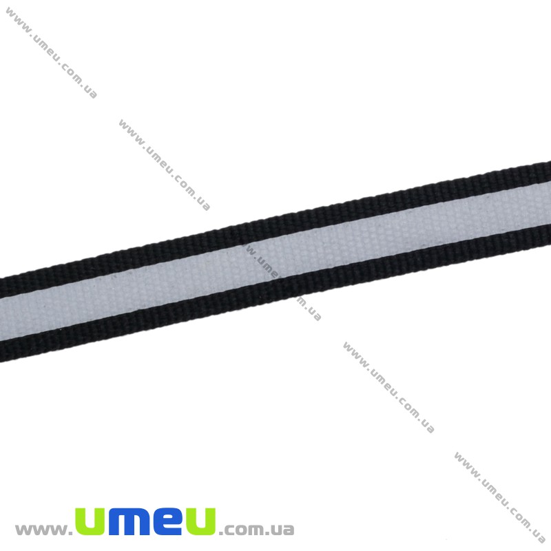 Тесьма світловідбиваюча на стрічці, 10 мм, Чорна (LEN-016157)