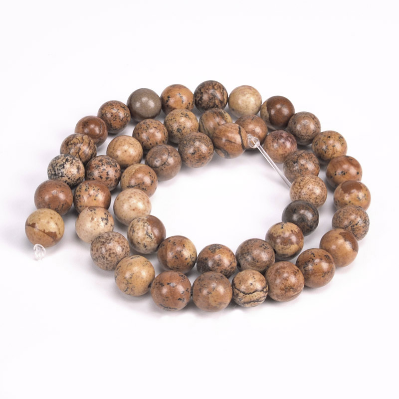 Бусины Яшма пейзажная, Натур. камень, 8,5 мм, Круглые (BUS-051679)