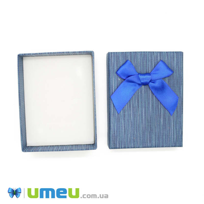 Подарочная коробочка Прямоугольная в полоску, 9х7х3 см, Синяя (UPK-042821)