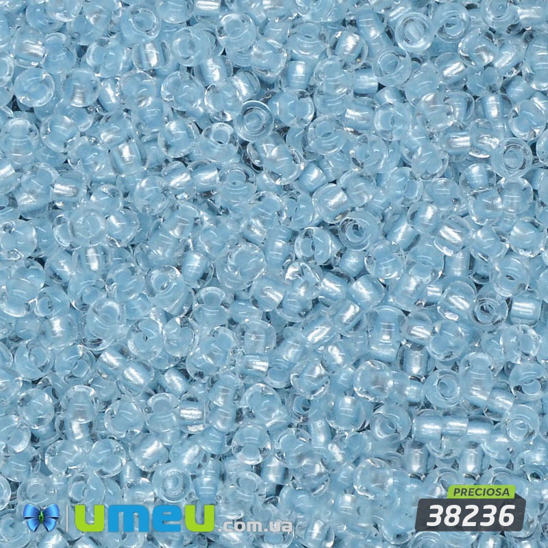 Бісер чеський №362 / 38236, Блакитний світлий, Блискучий, 10/0 (BIS-036553)