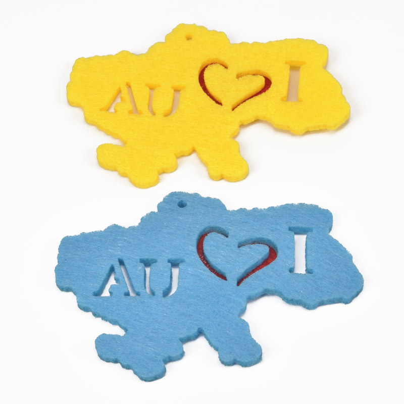 Декоративні вироби із фетру Карта України, 8х6 см, Жовто-блакитна (FLT-056973)