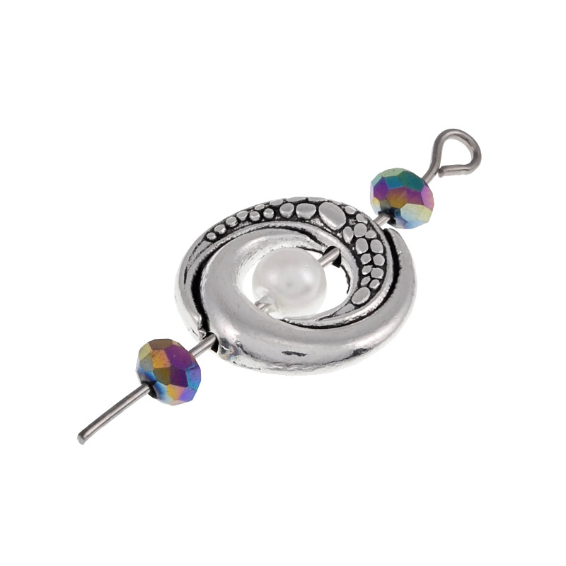 Намистина мет. Кругла плоска, 14,5 х3,5 мм, Античне срібло (BUS-055338)