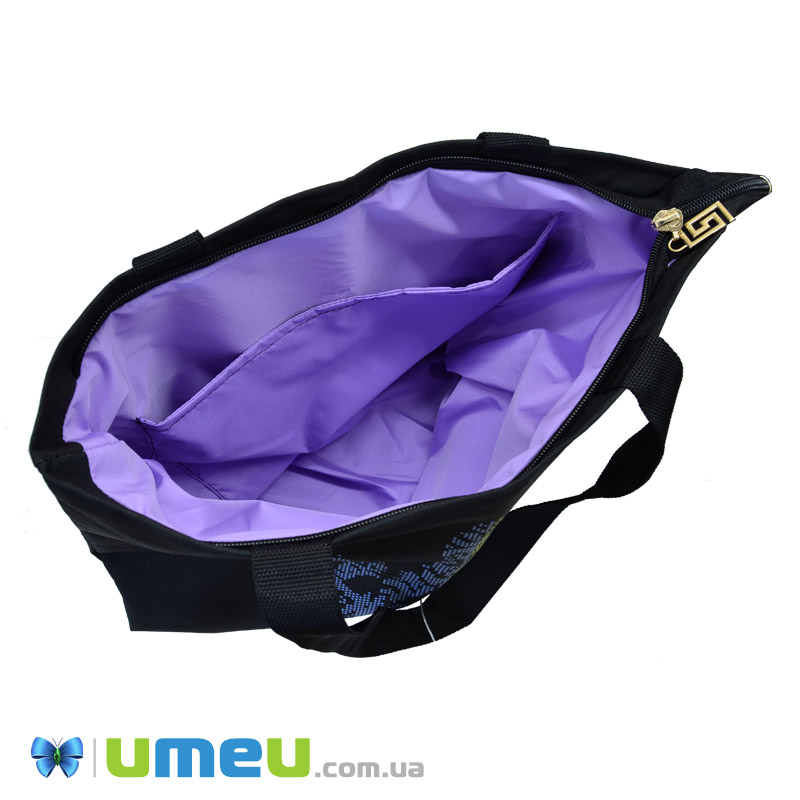 Сумка з принтом під вишивку, Квіти, Чорна (SXM-044489)