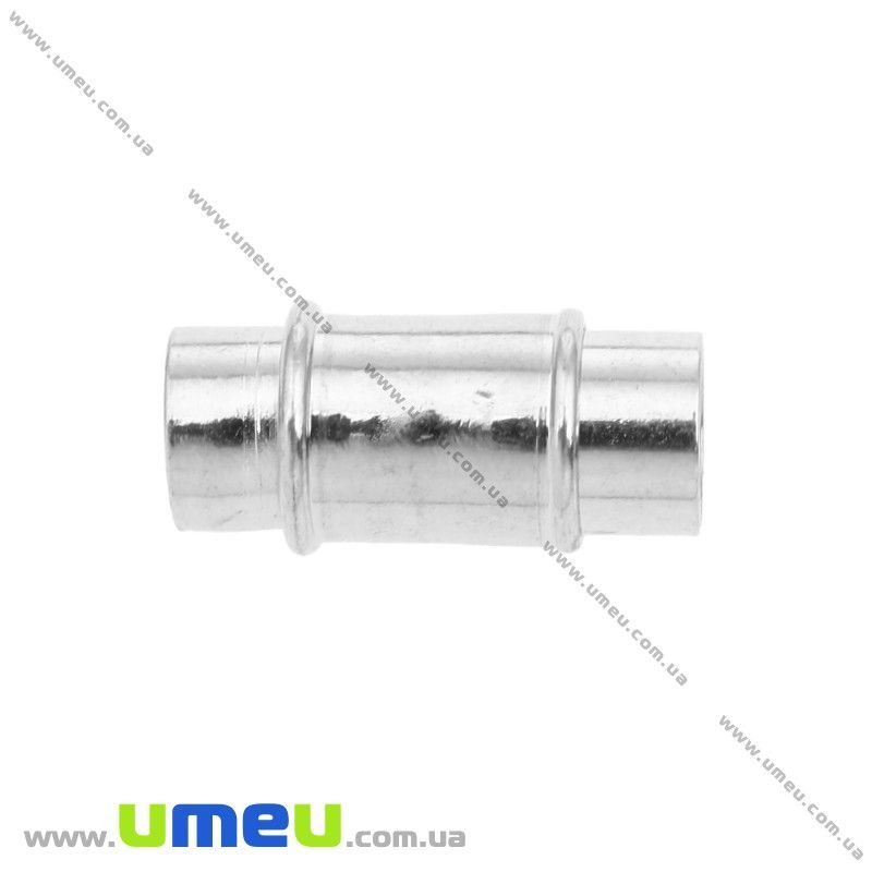 Замок магнітний для вклеювання шнура, Темне срібло, 17х9 мм (ZAM-020089)