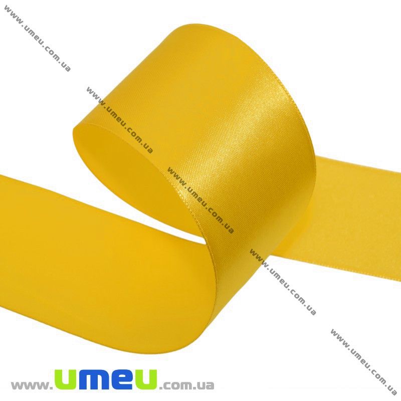 Атласная лента, 40 мм, Желтая, 1 м (LEN-014947)