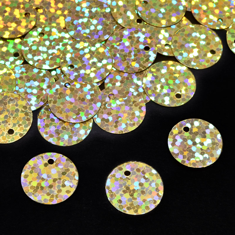 Паєтки Китай круглі, 13 мм, Золотисті АВ (PAI-051900)
