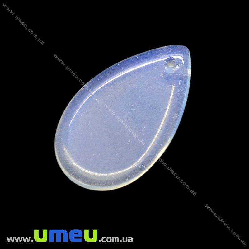 Підвіска скляна Крапля, Прозора, 25х14 мм (POD-014278)