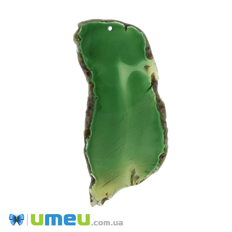 Зріз Агата, Зелений, 91х41 мм (POD-001723)