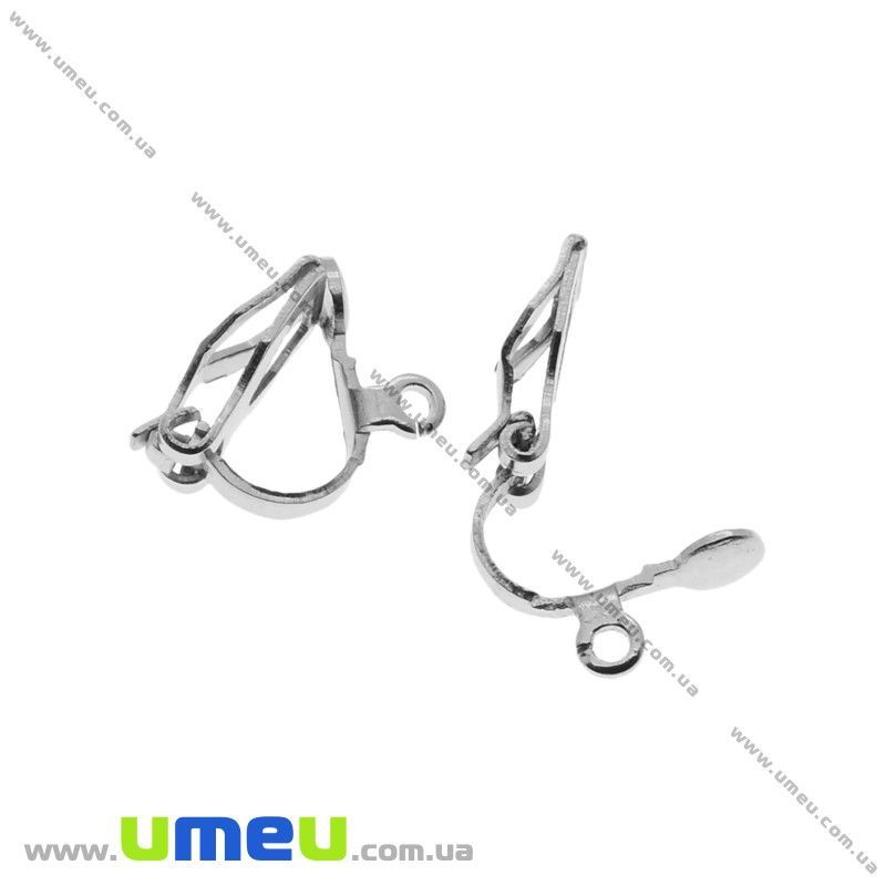 Клипсы, Темное серебро, 12х10 мм (OSN-025591)
