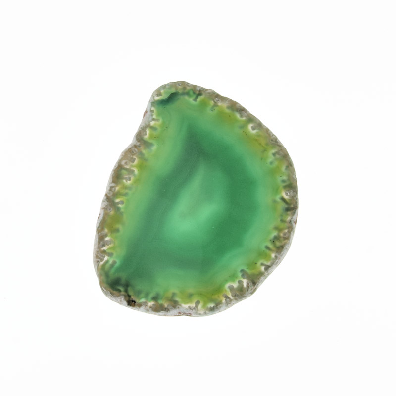 Зріз Агата без отвору, Зелений, 58х44 мм (POD-011977)