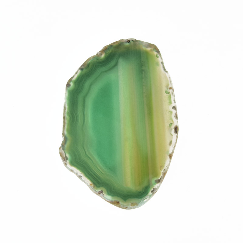 Зріз Агата без отвору, Зелений, 70х43 мм (POD-009269)