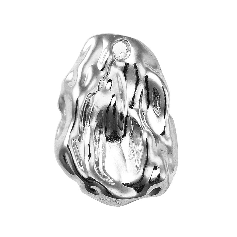 Підвіска метал. Самородок, Стійке покриття, 19х14 мм, Темне срібло (POD-053557)